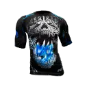 Rashguard ranglan m/corta Skull (negra con calavera y fuego)