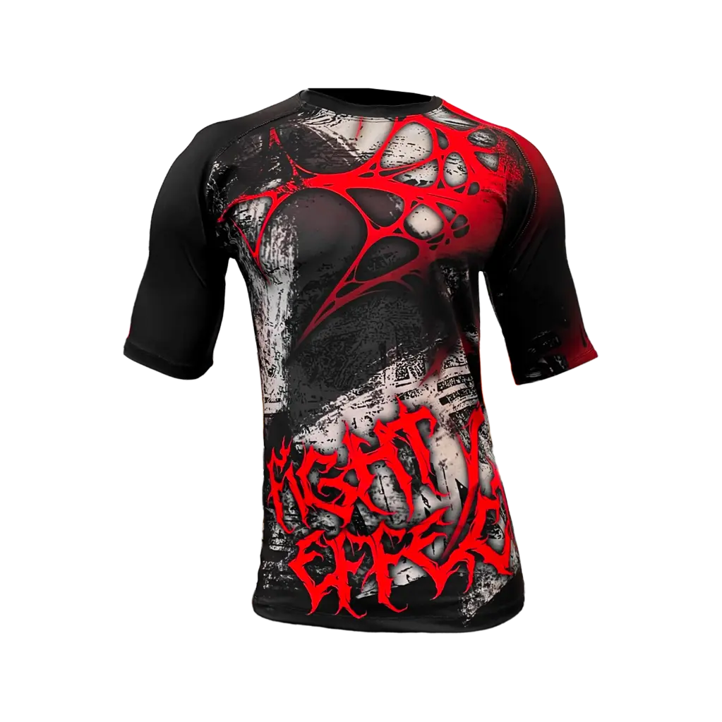 [FGT-RA036-UNI_S] Rashguard Ranglan Corta Spider (telaraña roja) (S)
